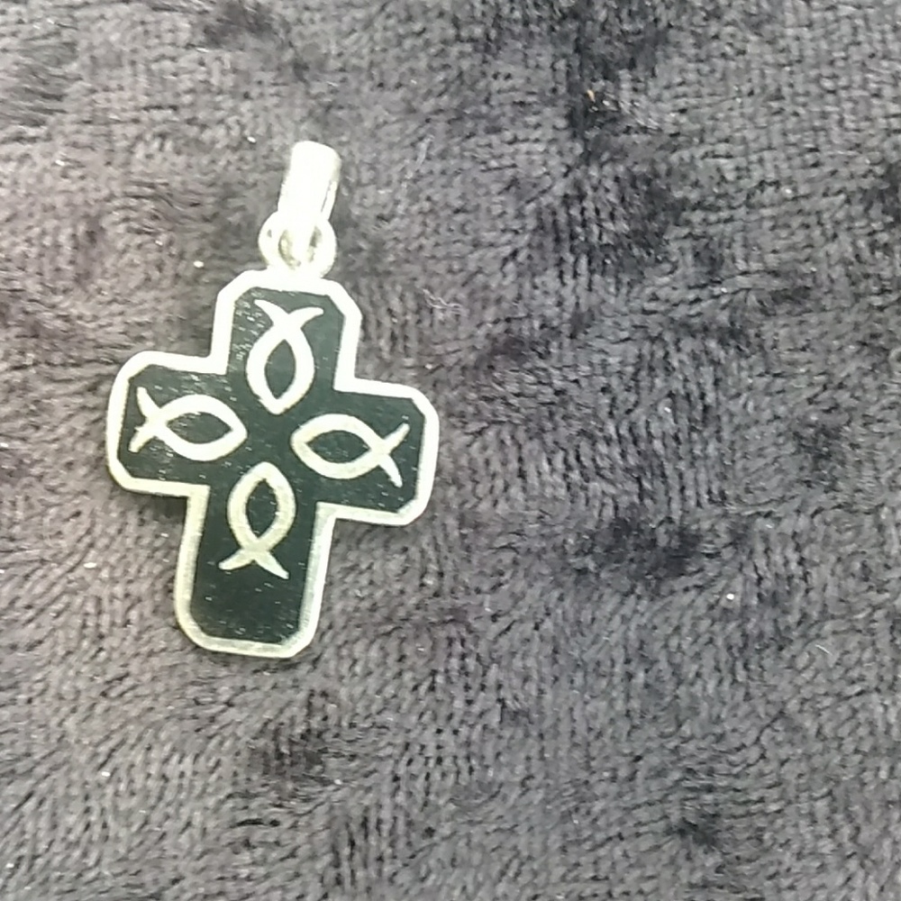 925 Silver Onyx Cross